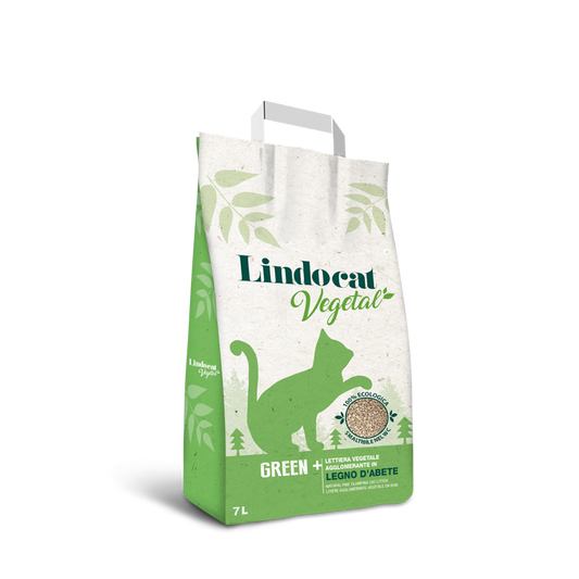 Lindocat Advance - Lettiera Vegetale Agglomerante in Legno d'Abete per gatti Green+ 7L