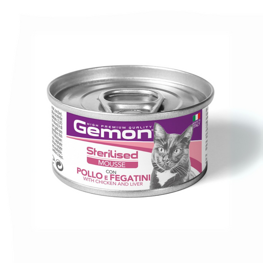 umido gatto sterilizzato mousse, Gemon Sterilised mousse, umido high premium cat sterilised, wet food sterilised cat Gemon