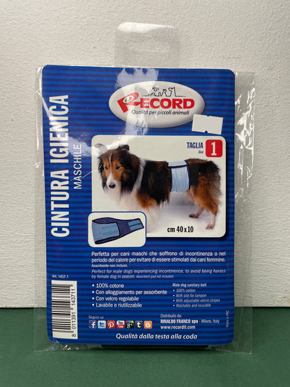 Record - Cintura igienica per cani Maschi in cotone lavabile