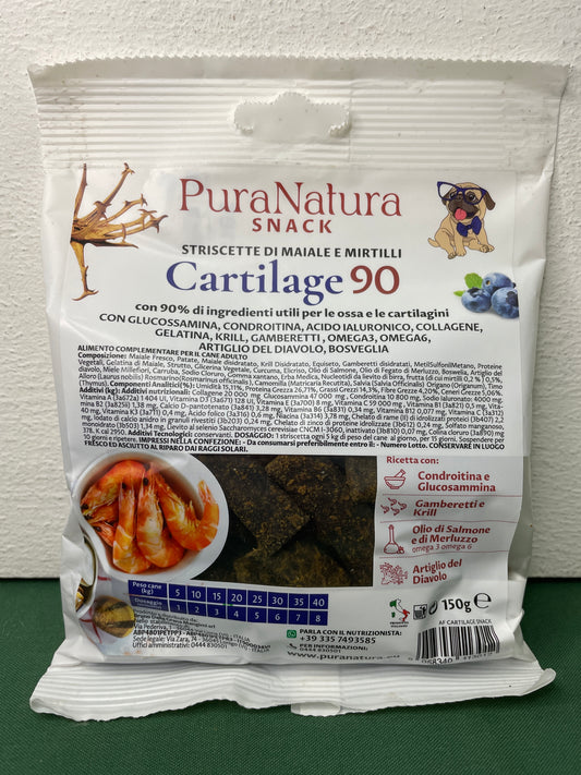 Pura Natura - Snack morbido per Cani con Articolazioni deboli o infiammate Cartilage 90 150g Officinalis Dalla Grana