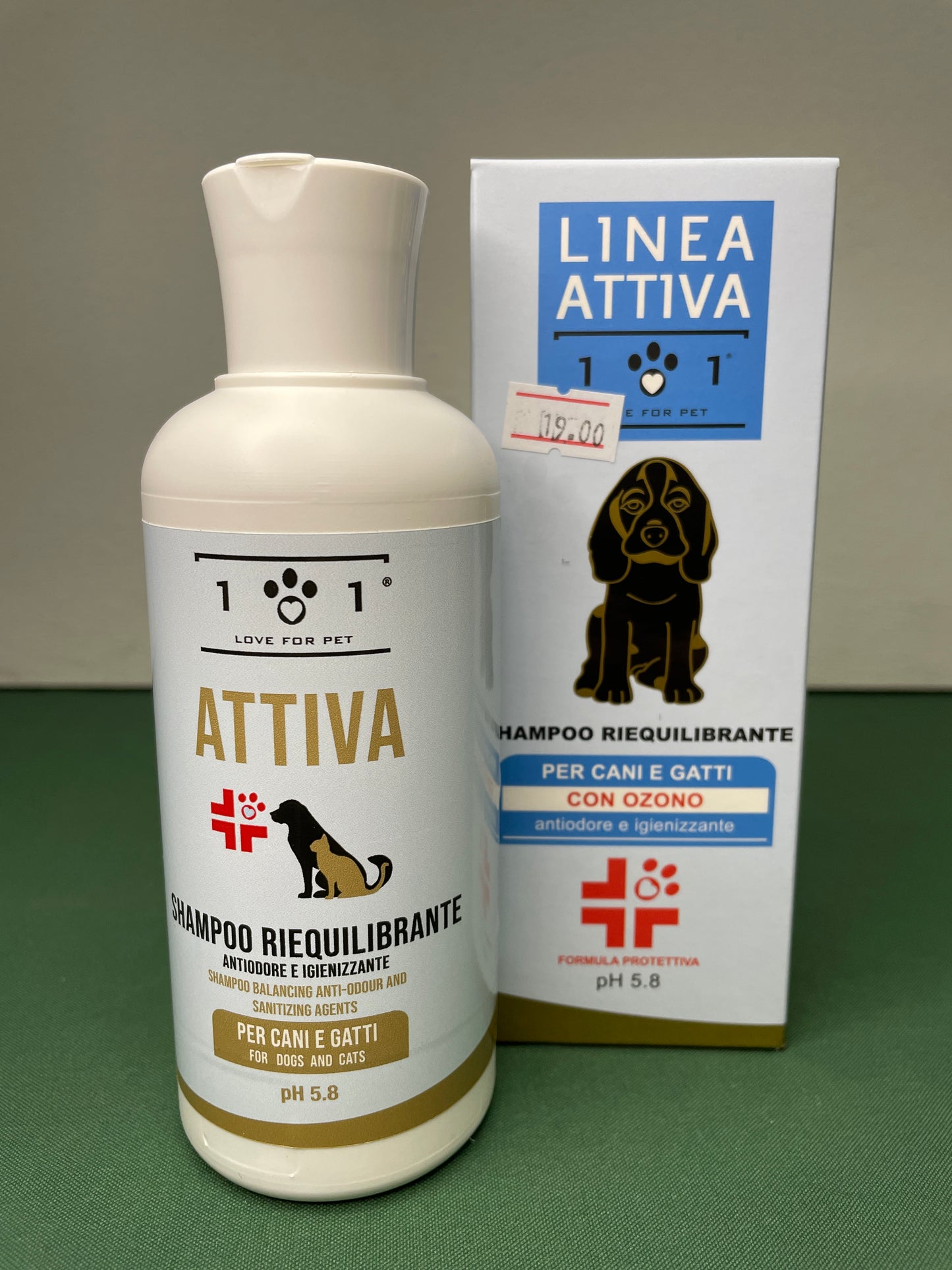 Linea 101 - Shampoo Riequilibrante con Ozono antiodore ed igienizzante per cani e gatti 250ml