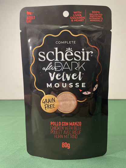 Schesir - Bustine di Umido Completo in Mousse Vellutata Senza Cereali per Gatti Adulti 80g