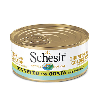 Schesir - Lattina di Umido in Brodo di Cottura per Gatti Adulti 70g