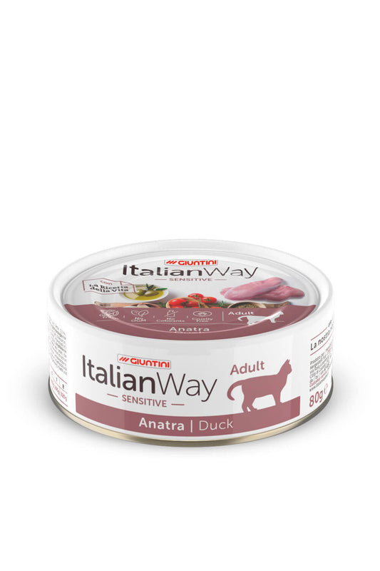 ItalianWay - Lattine di Umido Completo Senza Glutine per Gatti Adulti 80g