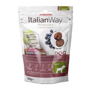 ItalianWay - Snack Grain Free per Cani Mini Burger Senza Cereali 60g