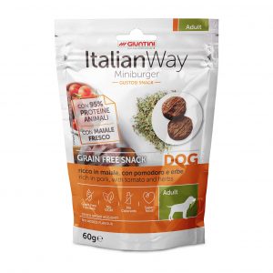 ItalianWay - Snack Grain Free per Cani Mini Burger Senza Cereali 60g