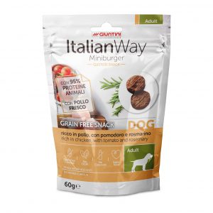 ItalianWay - Snack Grain Free per Cani Mini Burger Senza Cereali 60g