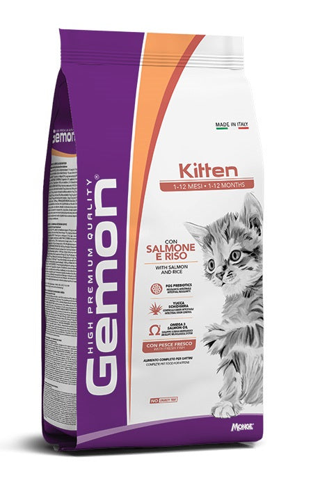 Gemon - Crocchette Premium con Pollo e Riso per Gatti Cuccioli Kitten 7 Kg