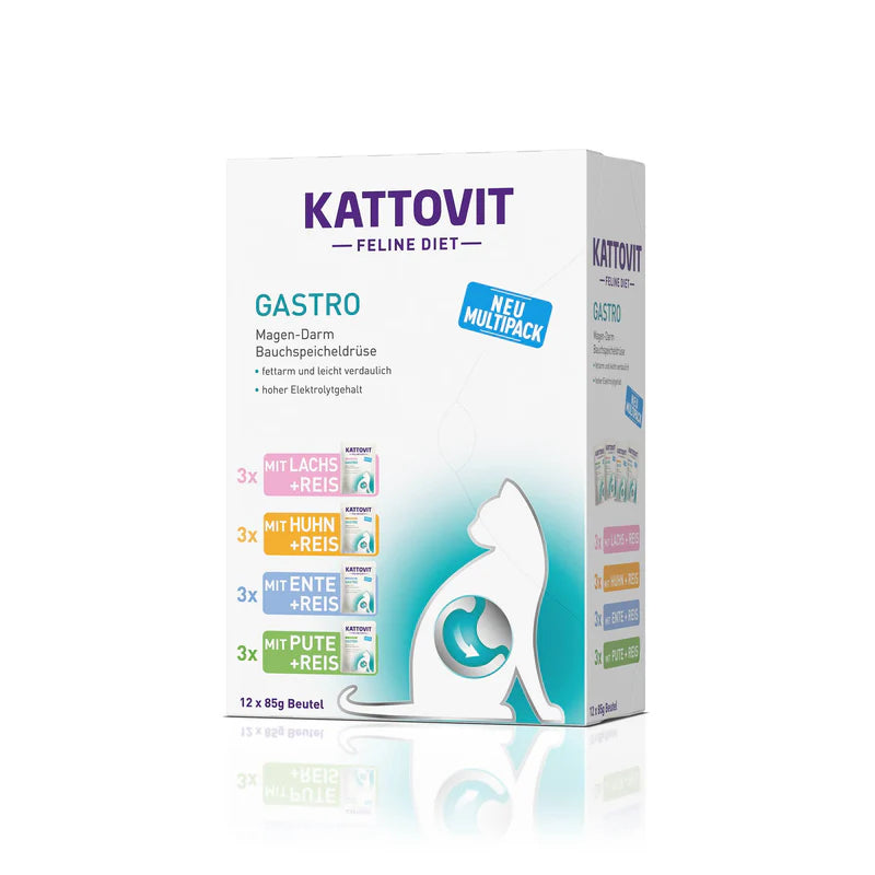 Kattovit Gastro Multipack Bustine Dietetiche per Gatti con Problemi Di ...