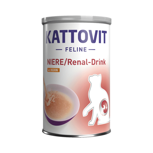 kattovit renal gatto drink, zuppa gatto reni, drink gatto insufficienza renale, bevanda gatto idratazione, snack liquido gatto renal, kattovit gatto renal