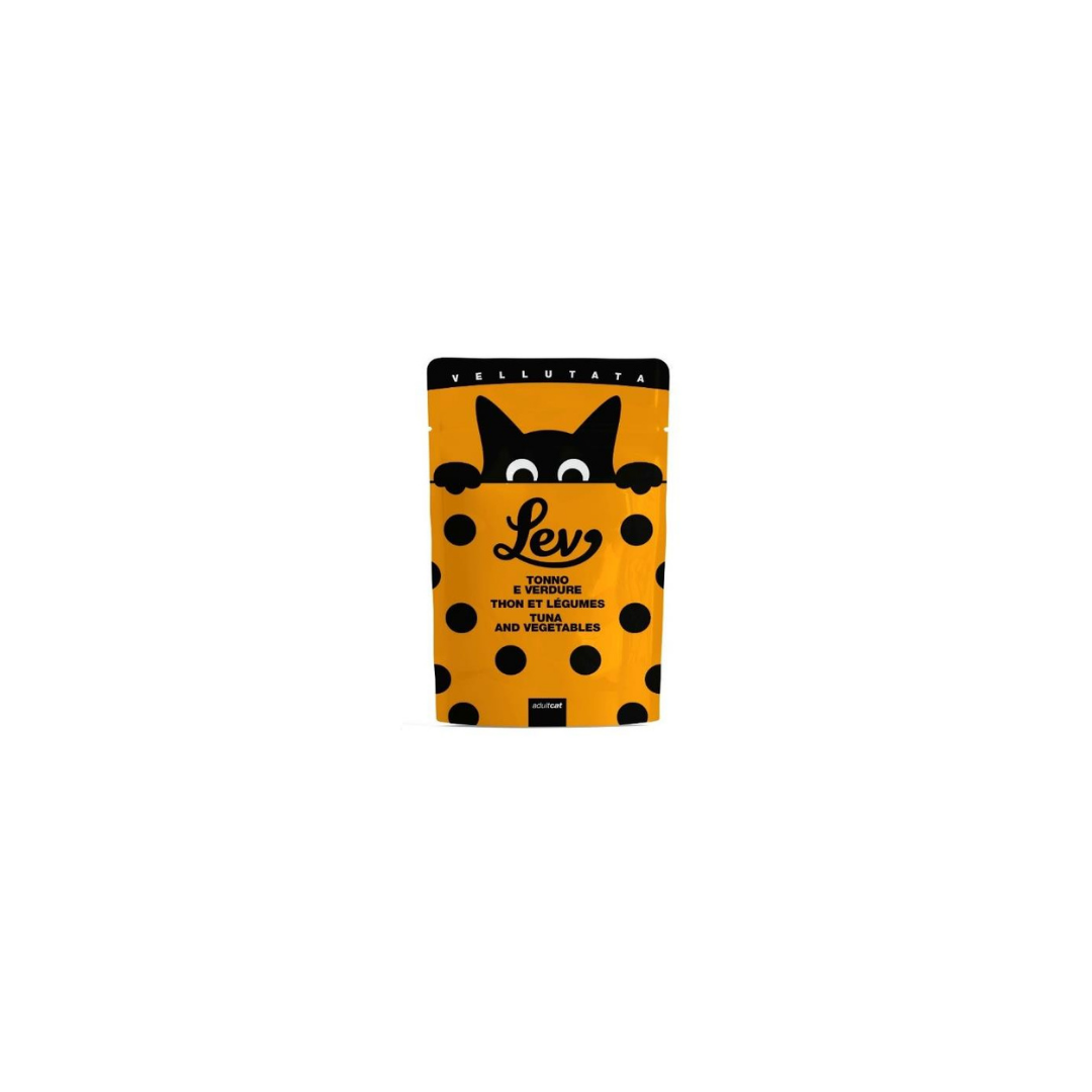 Lev vellutate in busta da 60 g, umido per gatti adulti, gusto tonno, gusto pollo, senza conservanti, monoporzione e naturale, vellutate umido gatti, Lev vellutate busta, umido naturale gatti 60 g, Lev adult cat pouch