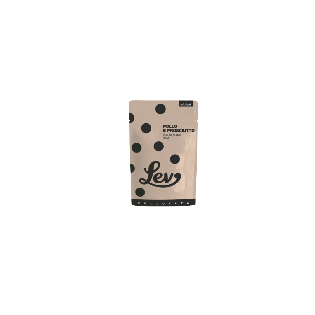 Lev vellutate in busta da 60 g, umido per gatti adulti, gusto tonno, gusto pollo, senza conservanti, monoporzione e naturale, vellutate umido gatti, Lev vellutate busta, umido naturale gatti 60 g, Lev adult cat pouch