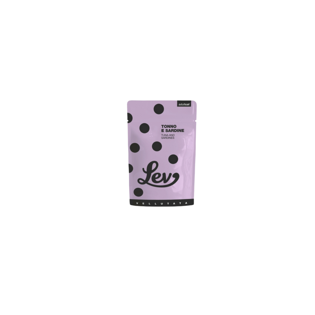 Lev vellutate in busta da 60 g, umido per gatti adulti, gusto tonno, gusto pollo, senza conservanti, monoporzione e naturale, vellutate umido gatti, Lev vellutate busta, umido naturale gatti 60 g, Lev adult cat pouch