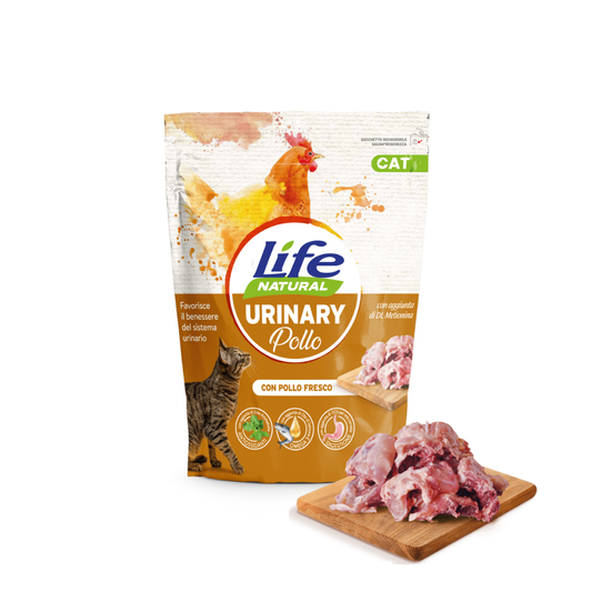 Life Natural Urinary, crocchette gatto vie urinarie, cibo secco gatto urinary, crocchette al pollo fresco gatto, alimento completo gatto urinario, Life Natural 800g