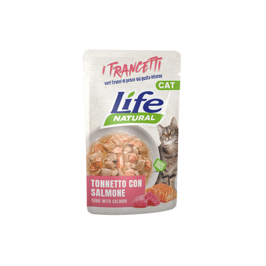 Life Natural i Trancetti, umido naturale per gatti, trancetti di carne gatto, alimento complementare per gatti, busta umido 55g gatto, veri tranci naturale, cibo naturale grain free gatto