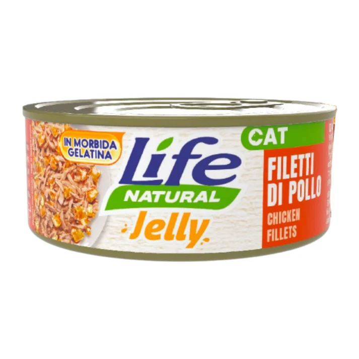 life gatto, umido gatto gelatina, alimento gatto naturale, cibo umido gatto 70g, Life Natural gatto jelly, alimento complementare gatto, umido gatto appetitoso, cibo gatto digeribile, gelatina per gatti, umido gatto qualità premium