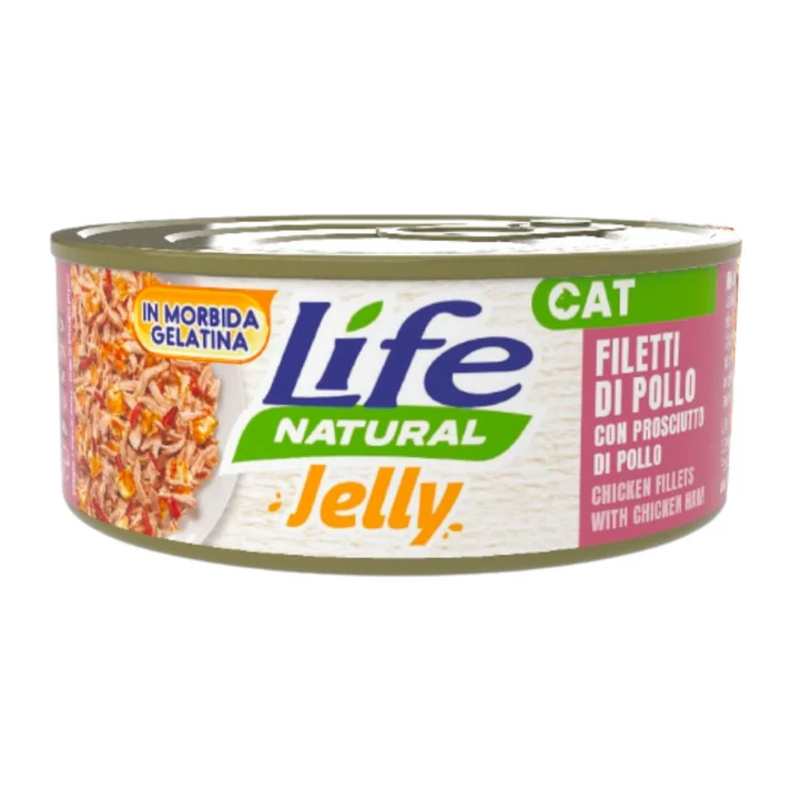 life gatto, umido gatto gelatina, alimento gatto naturale, cibo umido gatto 70g, Life Natural gatto jelly, alimento complementare gatto, umido gatto appetitoso, cibo gatto digeribile, gelatina per gatti, umido gatto qualità premium
