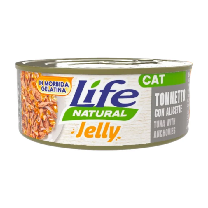 life gatto, umido gatto gelatina, alimento gatto naturale, cibo umido gatto 70g, Life Natural gatto jelly, alimento complementare gatto, umido gatto appetitoso, cibo gatto digeribile, gelatina per gatti, umido gatto qualità premium