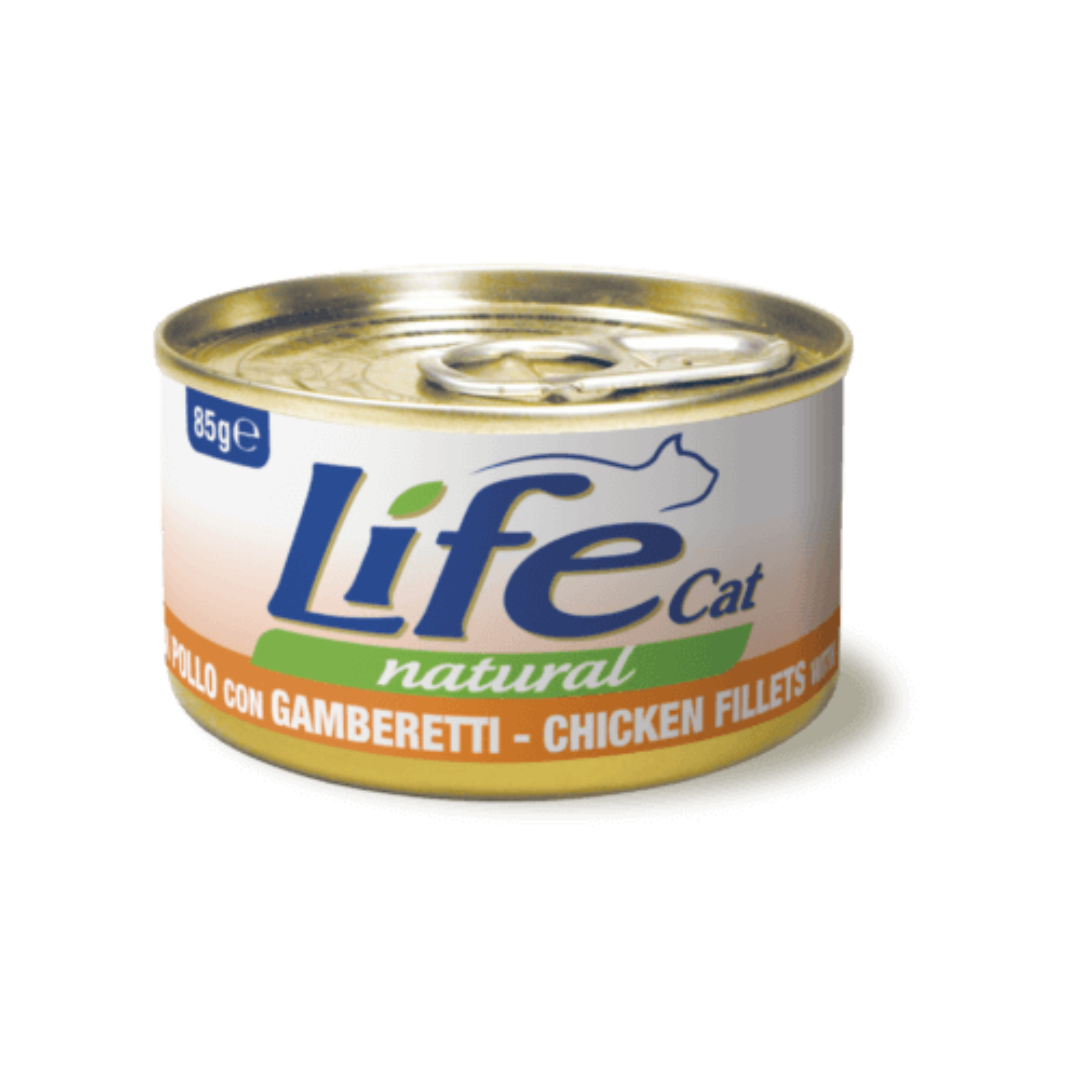 Umido gatto, umido per gatto, umido gatti, umido per gatti, umido naturale per gatti pollo, Life Natural filetti gatto, cibo umido gatti senza additivi, petto di pollo vapore per gatti, ricette Life Cat Natural 85 g