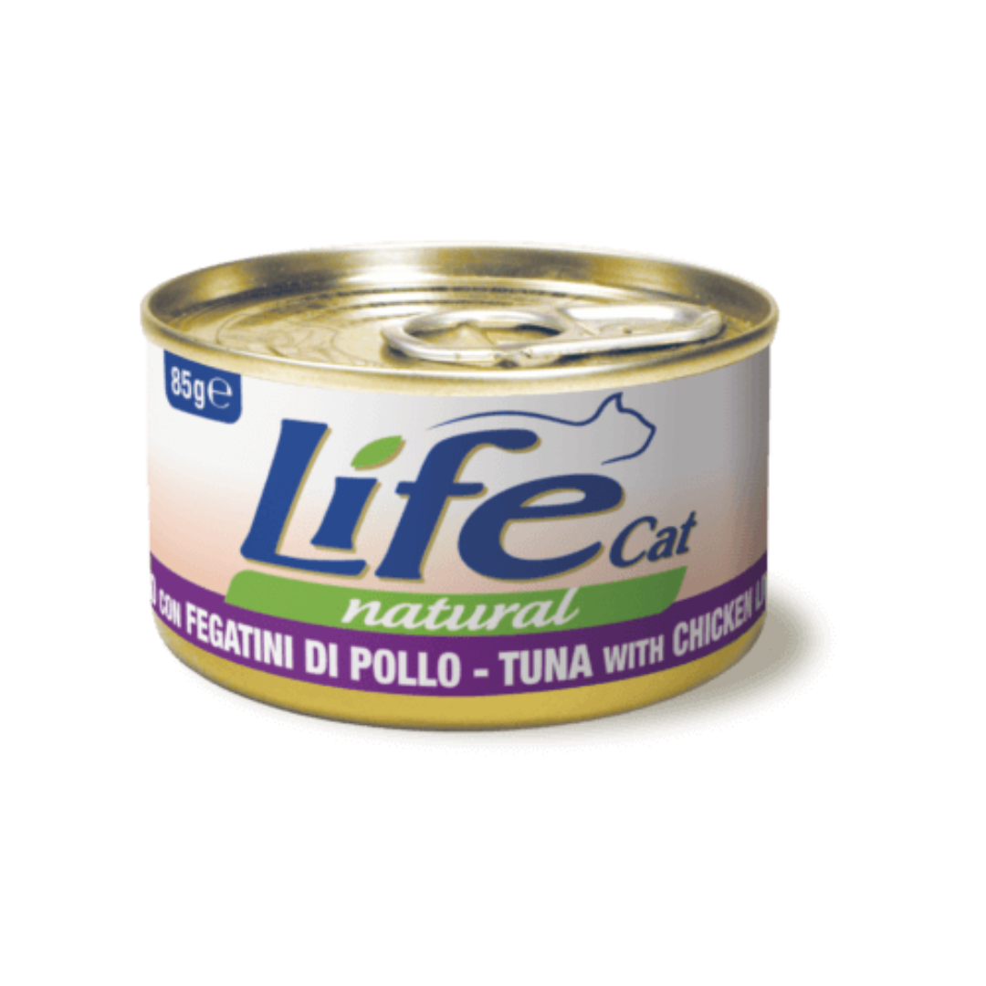Umido gatto, umido per gatto, umido gatti, umido per gatti, umido naturale per gatti tonno, Life Natural filetti gatto, Life Natural trancetti gatto, cibo umido gatti senza additivi, ricette Life Cat Natural 85g