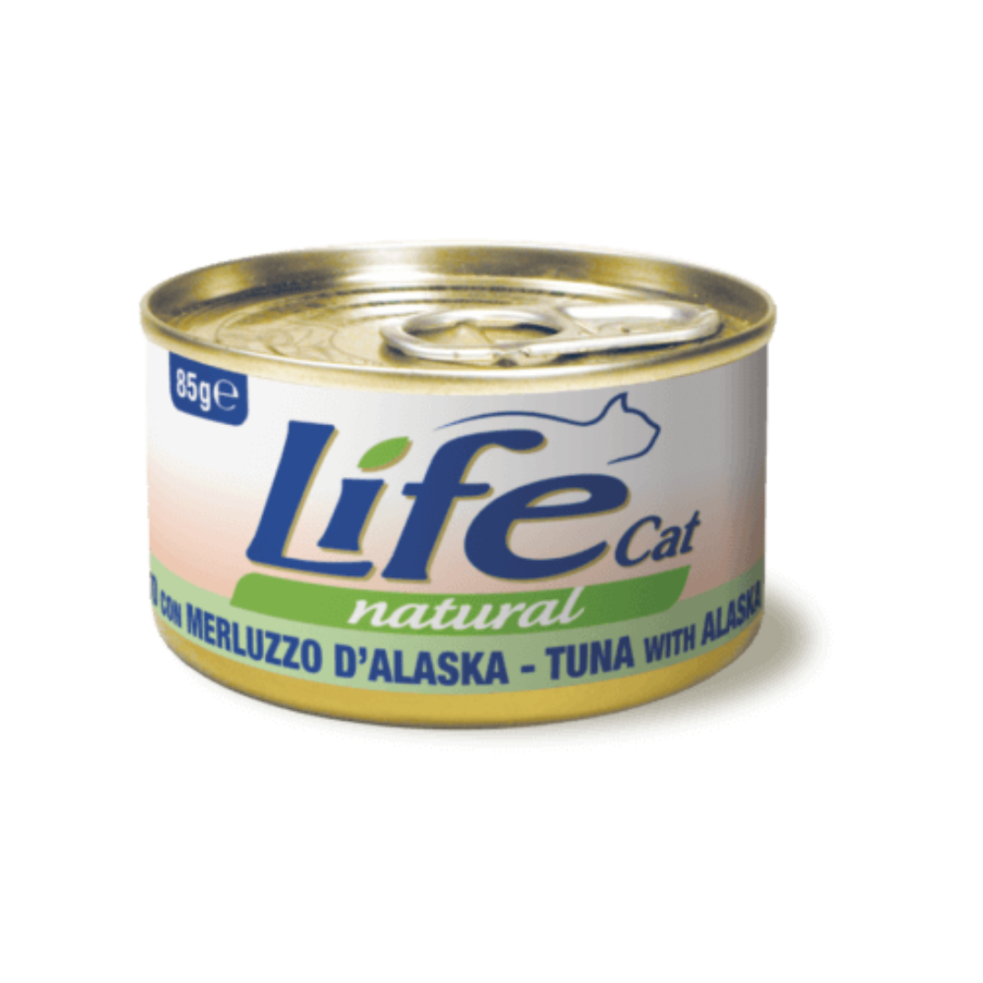 Umido gatto, umido per gatto, umido gatti, umido per gatti, umido naturale per gatti tonno, Life Natural filetti gatto, Life Natural trancetti gatto, cibo umido gatti senza additivi, ricette Life Cat Natural 85g