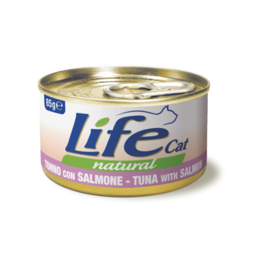 Umido gatto, umido per gatto, umido gatti, umido per gatti, umido naturale per gatti tonno, Life Natural filetti gatto, Life Natural trancetti gatto, cibo umido gatti senza additivi, ricette Life Cat Natural 85g