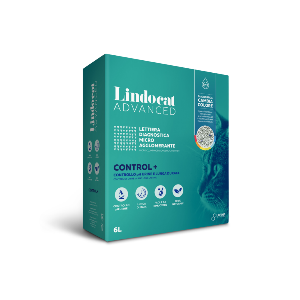 Lindocat - Lettiera Diagnostica in Bentonite Agglomerante per la Salute del Gatto Advance Control + 6L