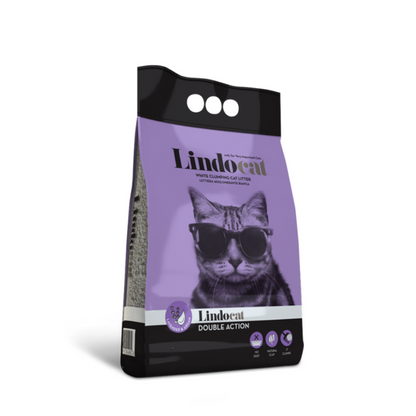 Lindocat Lettiera Profumata alla Lavanda in Bentonite Agglomerante per Gatti Double Action 5 Litri