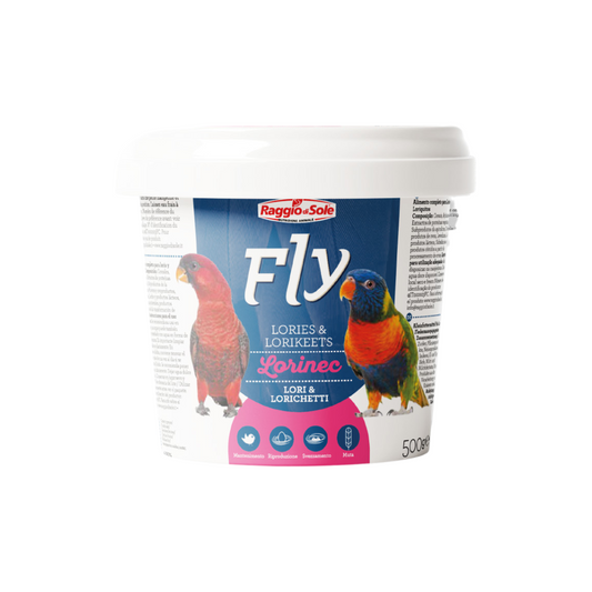 pastone per lori, nettare secco lori lorichetti, Lorinec Raggio di Sole, alimentazione lori, pastone bilanciato pappagalli, integrazione vitaminica lori, cibo completo loriinae