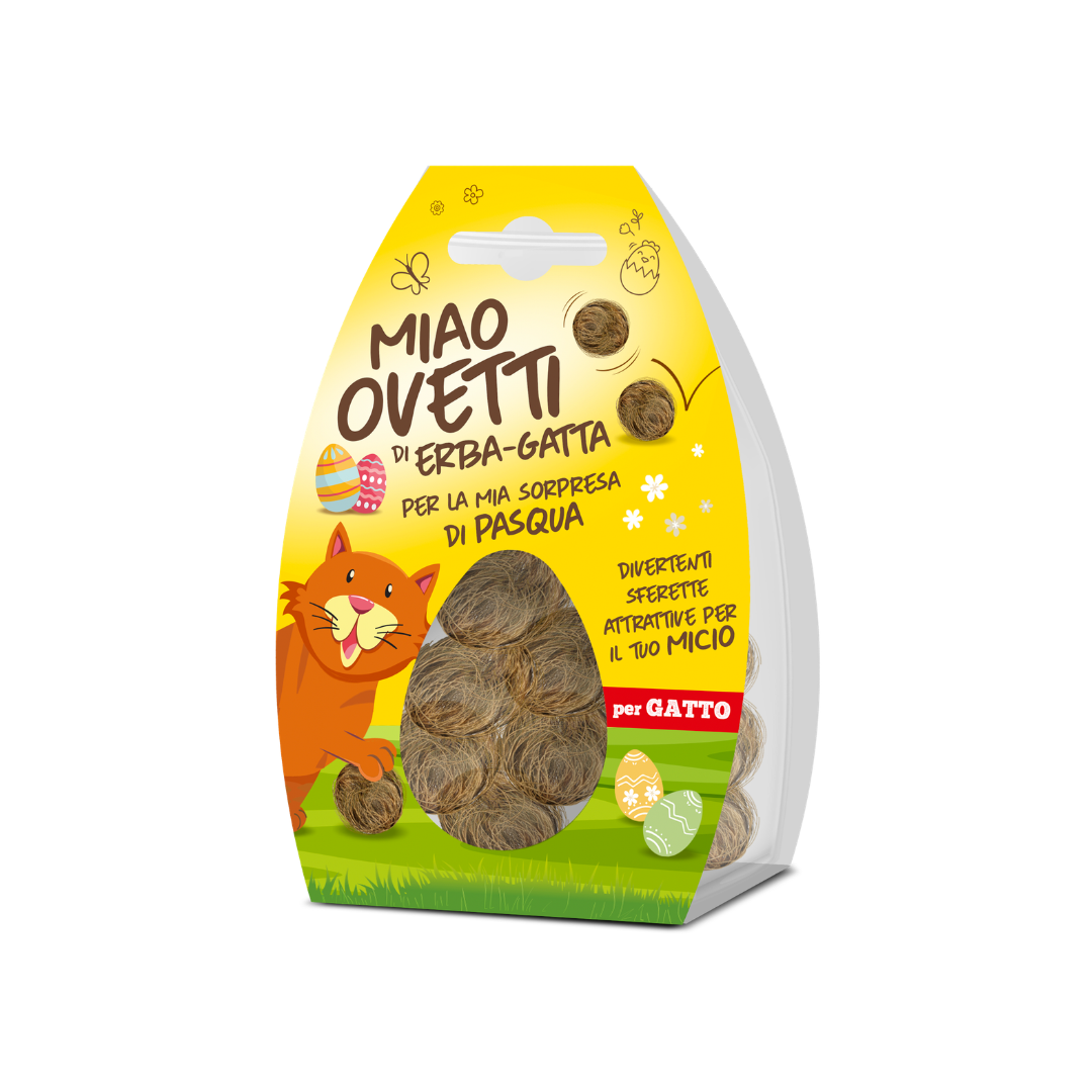 ovetti erba gatta gatto, snack pasqua gatto, gioco pasquale gatto, erba gatta naturale gatto, regalo pasqua gatto, palline erba gatta, erba gatta per gatto, gioco naturale gatto, snack erba gatta gatto, stimolante naturale gatto