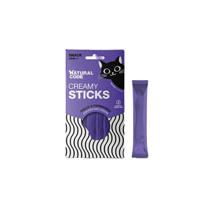 Natural Code Gatto, Natural Code Creamy Stiks, snack cremosi per gatti, snack grain free gatto, premietti naturali per gatti, Natural Code snack gatto