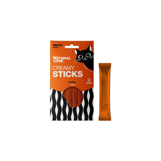 Natural Code Gatto, Natural Code Creamy Stiks, snack cremosi per gatti, snack grain free gatto, premietti naturali per gatti, Natural Code snack gatto
