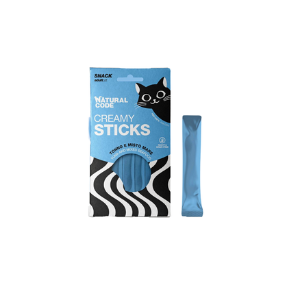 Natural Code Gatto, Natural Code Creamy Stiks, snack cremosi per gatti, snack grain free gatto, premietti naturali per gatti, Natural Code snack gatto