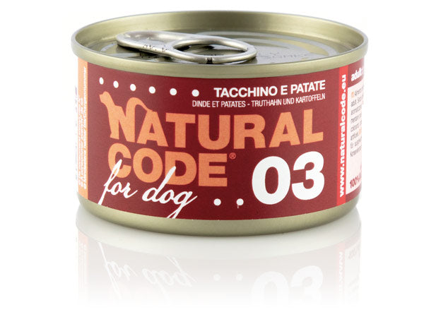 Natural Code umido completo cane 90g, Umido cane Natural Code, Umido ad alta proteina cane adulto, Cibo umido grain free cane, Alimento completo cane senza glutine, Natural Code ricetta monoproteica