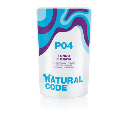 Natural Code - Buste di umido Complementare Naturale in Acqua di Cottura per Gatti Adulti 70g