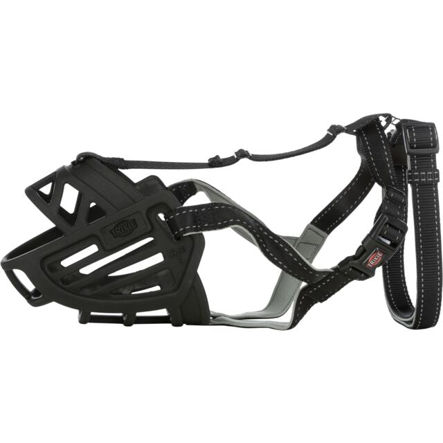 Fockety Museruola Anti Morso Per Cavallo Con Base In Gomma, Regolabile, Per Pascolo, Blu/rosso/nero, Taglie S-M-L