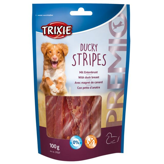 Trixie - Striscette di Petto di Anatra Ducky Stripes Premio per cani 100g