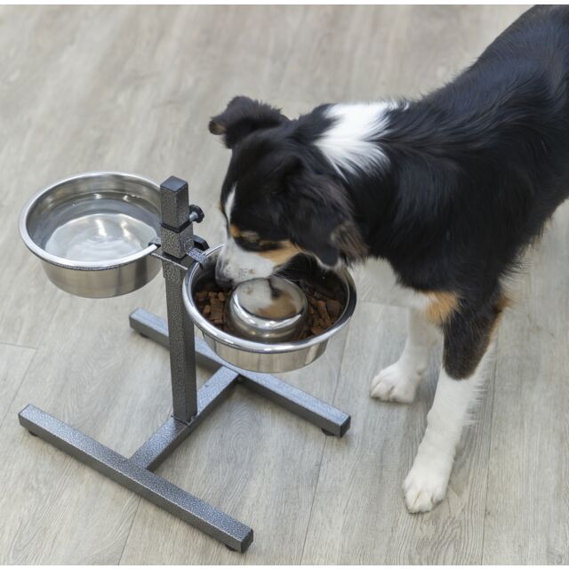 Trixie - Supporto per 2 Ciotole in Acciaio per Cani