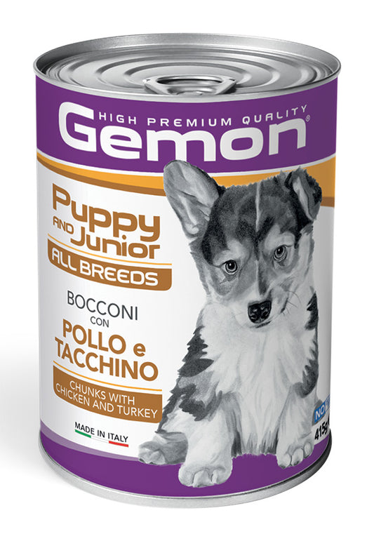 Gemon - Lattina di Umido in Bocconi per Cani Cuccioli High Premium Quality Puppy 400g