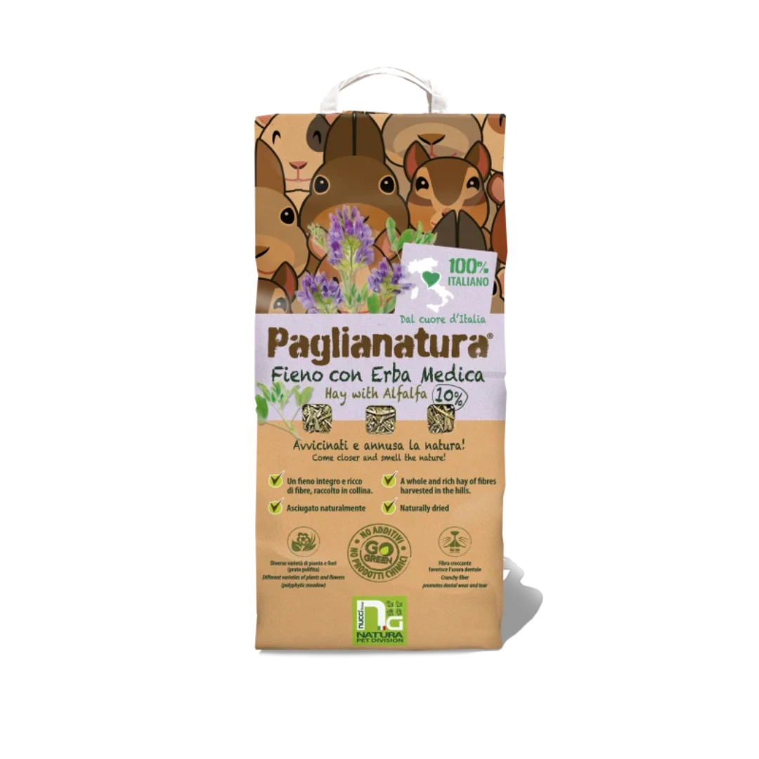 fieno con erba medica per conigli, fieno Paglianatura naturale, fieno ricco di proteine per roditori, fieno per conigli giovani, fieno 1,3 kg con erba medica, alimento naturale per conigli e cavie, fieno italiano per piccoli animali, cibo ricco di fibre per roditori, Paglianatura fieno con erba medica