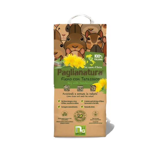 fieno con tarassaco per conigli, fieno naturale Paglianatura, fieno per roditori con erbe, fieno ricco di fibre per cavie, fieno con tarassaco 1,3 kg, alimento naturale per conigli e roditori, fieno italiano per conigli, Paglianatura fieno con tarassaco, cibo naturale per conigli e piccoli animali