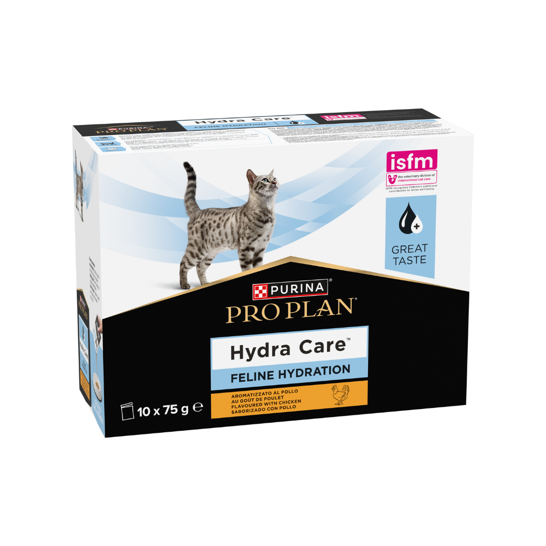 Purina Pro Plan Hydra Care, idratante gatto pollo, hydra care Purina gatti, supporto idratazione urinaria gatto, supplemento liquidi gatto, bustina idratante gatti pollo