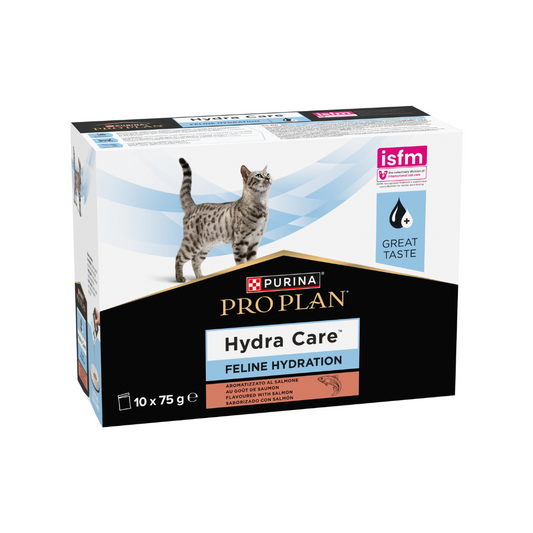 Purina Pro Plan Hdra Care, integratore idratante gatto, hydra care salmone purina, busta idratante gatti 75 g, supporto urinario gatto umido, supplemento acqua gatto salmone
