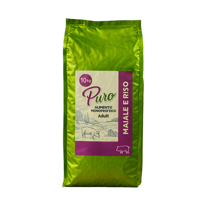 Puro - Crocchette al Maiale e Riso MONOPROTEICHE per Cani Adulti Low Grain Medium Monoprotein