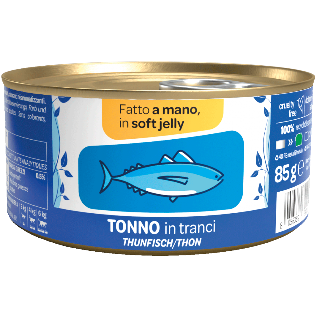 We Nature - Lattina di Umido Naturale Fatto a Mano in Gelatina Cotto al Vapore per Gatti Adulti 85g Jelly