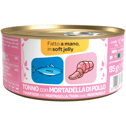 We Nature - Lattina di Umido Naturale Fatto a Mano in Gelatina Cotto al Vapore per Gatti Adulti 85g Jelly