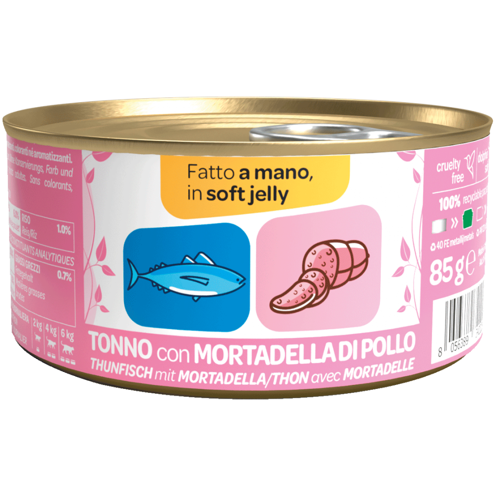 We Nature - Lattina di Umido Naturale Fatto a Mano in Gelatina Cotto al Vapore per Gatti Adulti 85g Jelly