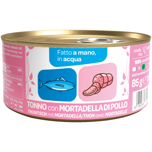 We Nature - Lattina di Umido Naturale Fatto a Mano in Acqua Cotto al Vapore per Gatti Adulti 85g