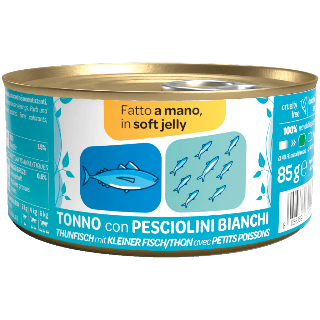 We Nature - Lattina di Umido Naturale Fatto a Mano in Gelatina Cotto al Vapore per Gatti Adulti 85g Jelly