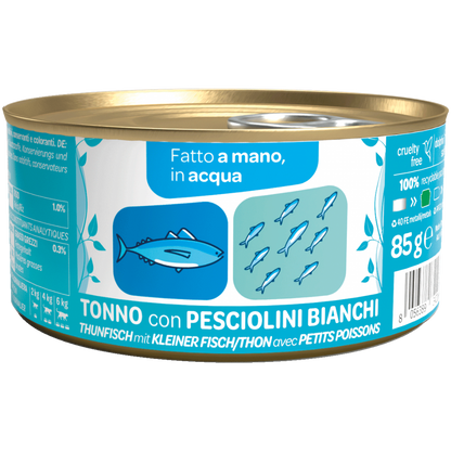 We Nature - Lattina di Umido Naturale Fatto a Mano in Acqua Cotto al Vapore per Gatti Adulti 85g